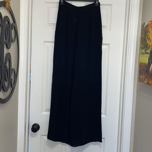 Tadashi Shoji Black Seaton Chiffon Panel Pant - Picture 7 of 9